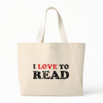 I Love To Read Distressed Tote Bags