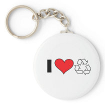 I love to recycle keychain