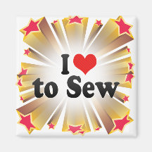 I Love to Sew Fridge Magnet
