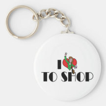 I Love To Shop Keychain