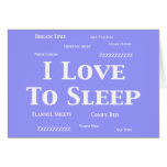I Love To Sleep Gifts cards