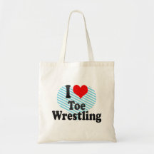 I love Toe Wrestling Canvas Bags