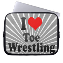 I love Toe Wrestling Laptop Computer Sleeve