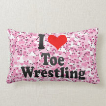 I love Toe Wrestling Throw Pillow