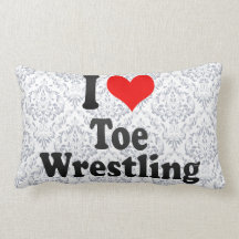 I love Toe Wrestling Throw Pillow