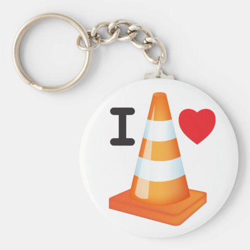 I Love Traffic Cones Keychain
