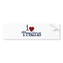 I Love Trains Bumper Sticker