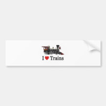 I Love Trains Bumper Stickers