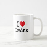 I love Trains heart custom personalised Coffee Mug
