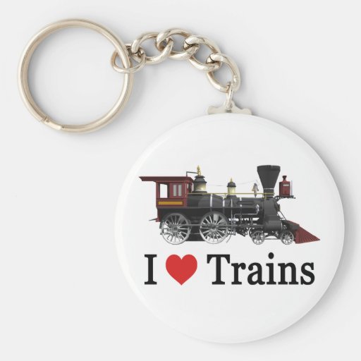 I Love Trains Key Chain