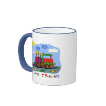 I Love Trains Coffee Mugs