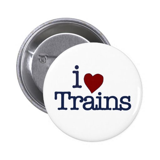 I Love Trains Pinback Button