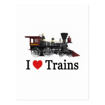 I Love Trains Post Cards