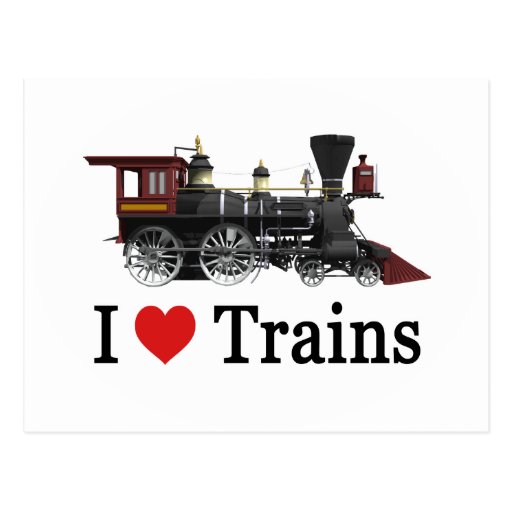 I Love Trains Postcards