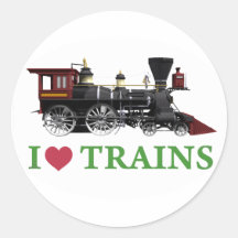 I Love Trains Sticker