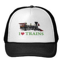 I Love Trains Trucker Hats