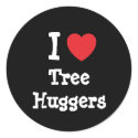 I love Tree Huggers heart custom personalised stickers