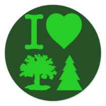I Love Trees Round Sticker