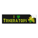 I Love Triceratops Dinosaur Lovers Cute Cartoon Bumper Stickers