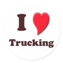 I Love Trucking Sticker