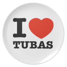 I love tubas dinner plate