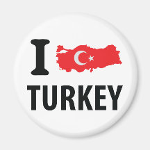 I love turkey contour icon fridge magnet