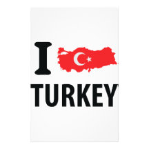 I love turkey contour icon personalized stationery