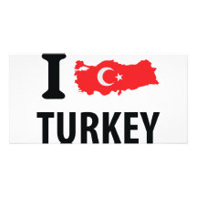 I love turkey contour icon photo card