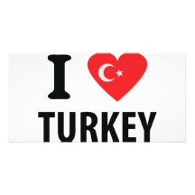 I love turkey icon custom photo card