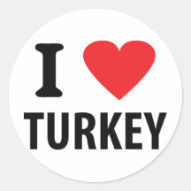 I love turkey round stickers