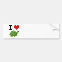 I Love Turtles Bumper Sticker