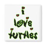 I Love Turtles magnets