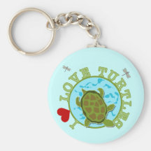 I Love Turtles Tshirts and Gifts Key Chains