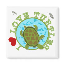 I Love Turtles Tshirts and Gifts Refrigerator Magnets
