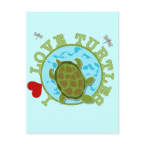 I Love Turtles Tshirts and Gifts Post Cards