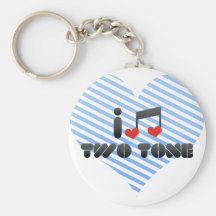 I Love Two Tone Key Chains