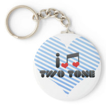 I Love Two Tone Key Chains