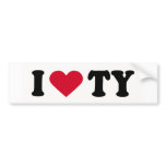 I LOVE TY bumper stickers