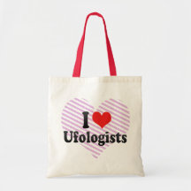 I Love Ufologists Tote Bags