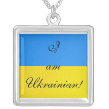 I Love Ukraine Necklace - Flag