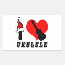 I Love Ukulele Design Sticker