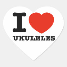 I love ukuleles heart sticker