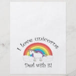 I love unicorns Deal with it! Custom Flyer