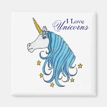 I Love Unicorns Refrigerator Magnets