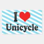 I love Unicycle Rectangle Sticker