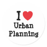 I love Urban Planning heart custom personalised stickers