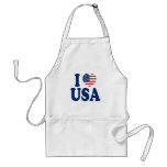 I Love USA Heart Design aprons