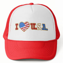 I Love USA Trucker Hat