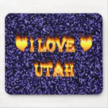 I love utah fire and flames mousemat