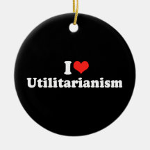 I LOVE UTILITARIANISM.png Christmas Tree Ornament